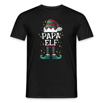 Papa Elf - Men's T-Shirt - black - Front - AI Model Male 178 light (178cm)