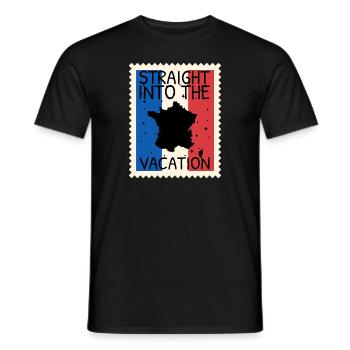 Drapeau de la France Look en détresse Drapeau français - T-shirt homme - noir - Devant - AI Model Male 178 light (178cm)