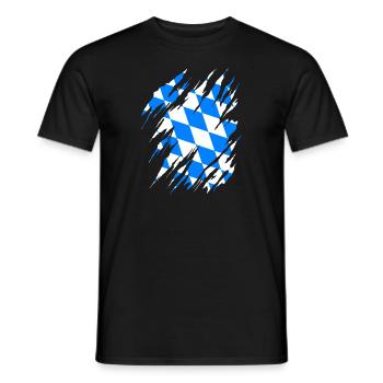 Bavaria Flag Used Look Bavarian Flag Vintage - Men's T-Shirt - black - Front - AI Model Male 178 light (178cm)