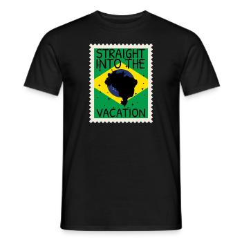 Flag of Brazil Flag of South America - Men's T-Shirt - black - Front - AI Model Male 178 light (178cm)