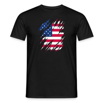 USA Flagge Amerika Fahne Stars & Stripes Patriot - Männer T-Shirt - Schwarz - Vorne - AI Model Male 178 light (178cm)