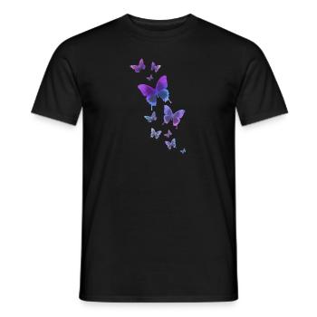 papillon papillon animal coloré couleur - T-shirt homme - noir - Devant - AI Model Male 178 light (178cm)