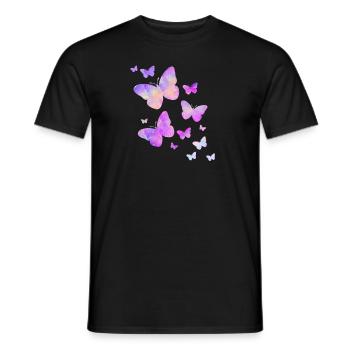 papillon papillon animal coloré couleur - T-shirt homme - noir - Devant - AI Model Male 178 light (178cm)