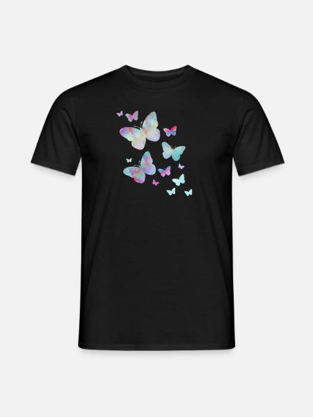 Butterfly butterfly animal colorful color - Men's T-Shirt - black