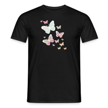 Schmetterling Schmetterling Tier bunt Farbe - Männer T-Shirt - Schwarz - Vorne - AI Model Male 178 light (178cm)