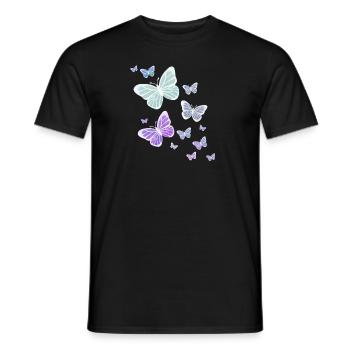 Schmetterling Schmetterling Tier bunt Farbe - Männer T-Shirt - Schwarz - Vorne - AI Model Male 178 light (178cm)