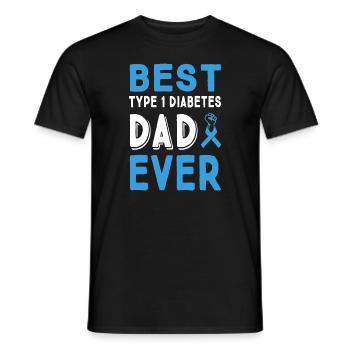 Cadeau papa diabète type 1 sensibilisation - T-shirt homme - noir - Devant - AI Model Male 178 light (178cm)