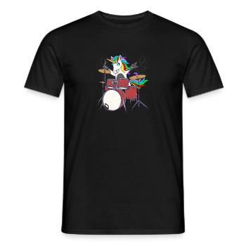 Unicorn Drummer Band Music - T-shirt homme - noir - Devant - AI Model Male 178 light (178cm)