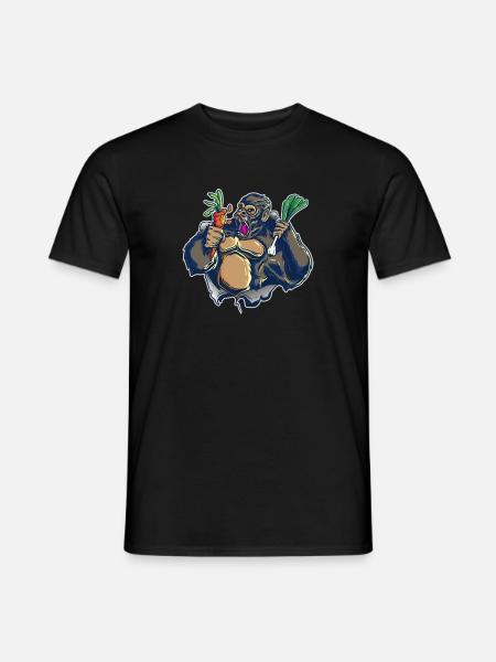 Veganes Muskelpaket Vegane Ernährung Gorilla Gesun - Männer T-Shirt - Schwarz