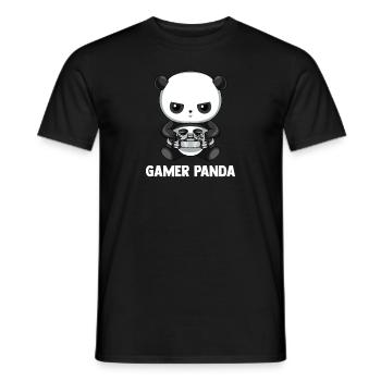Gamer Panda Shirt - Gaming Panda - Männer T-Shirt - Schwarz - Vorne - AI Model Male 178 light (178cm)