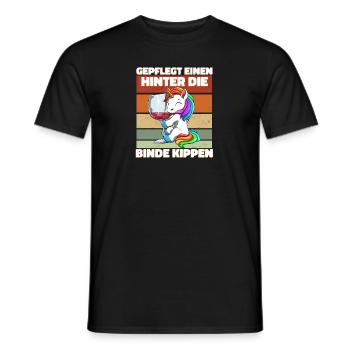 Weincorn Wein Einhorn - Saufen Trinken - Lustiges - Männer T-Shirt - Schwarz - Vorne - AI Model Male 178 light (178cm)