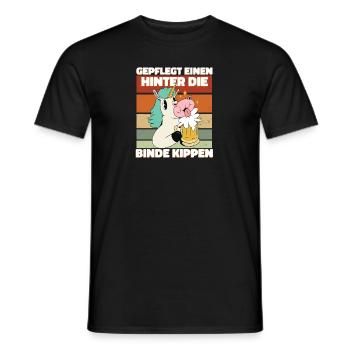 Gepflegt einen hinter die Binde kippen - Saufen - Männer T-Shirt - Schwarz - Vorne - AI Model Male 178 light (178cm)