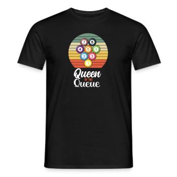 Queen of the Queue Pool billiards Snooker - Men's T-Shirt - black - Front - AI Model Male 178 light (178cm)
