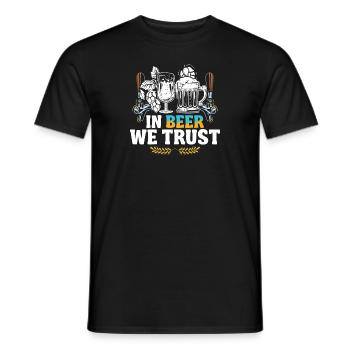 In beer we trust - Men's T-Shirt - black - Front - AI Model Male 178 light (178cm)