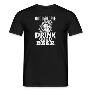Gute Leute trinken gutes Bier - Männer T-Shirt - Schwarz - Vorne - AI Model Male 178 light (178cm)