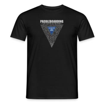 La vie est meilleure sur la planche, SUP 2001 - T-shirt homme - noir - Devant - AI Model Male 178 light (178cm)