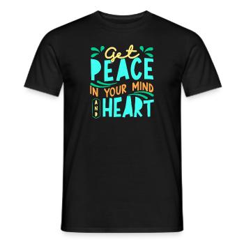 La paix dans votre et l’inspiration de votre cœur - T-shirt homme - noir - Devant - AI Model Male 178 light (178cm)