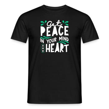 La paix dans votre et l’inspiration de votre cœur - T-shirt homme - noir - Devant - AI Model Male 178 light (178cm)