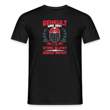 Howling is only when it bleeds ice hockey - Men's T-Shirt - black - Front - AI Model Male 178 light (178cm)