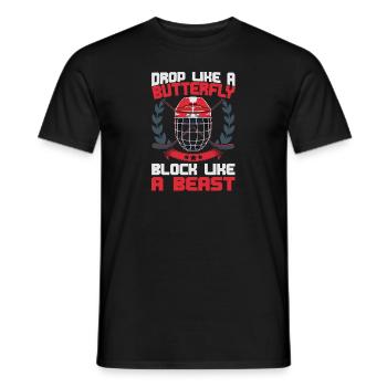 Laissez tomber comme un bloc papillon comme une bête de hockey sur glace - T-shirt homme - noir - Devant - AI Model Male 178 light (178cm)