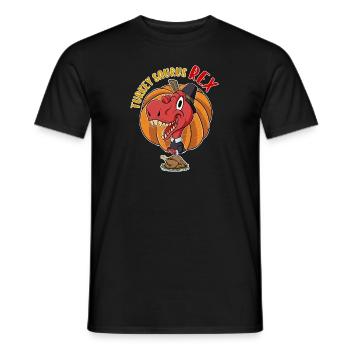 Turkey Saurus Rex I TRex Pilgrim Hat I Dinosaur - Men's T-Shirt - black - Front - AI Model Male 178 light (178cm)