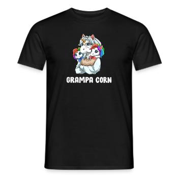 Opa Einhorn - Enkelkinder Einhörner Zwillinge - Männer T-Shirt - Schwarz - Vorne - AI Model Male 178 light (178cm)