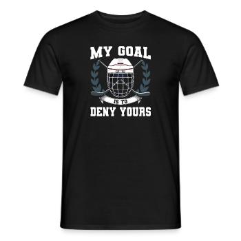 My Goal Is To Deny Yours Eishockey Torwart - Männer T-Shirt - Schwarz - Vorne - AI Model Male 178 light (178cm)