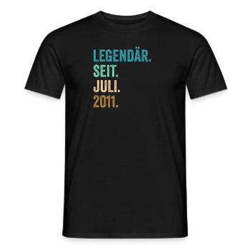 11 Jahre Legendär Seit Juli 2011 11. Geburtstag - Männer T-Shirt - Schwarz - Vorne - AI Model Male 178 light (178cm)