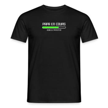 Papa En Cours Veuillez Patienter Futur Papa - T-shirt homme - noir - Devant - AI Model Male 178 light (178cm)