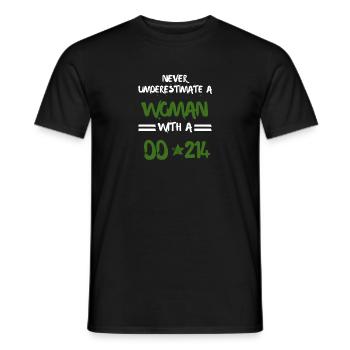 Frau mit DD-214 Female Veterans Day Cute Retro - Männer T-Shirt - Schwarz - Vorne - AI Model Male 178 light (178cm)