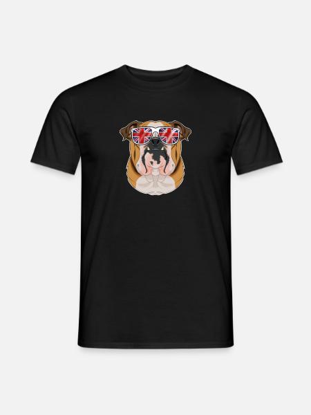 English Bulldog UK Sunglasses I English Flag I - Männer T-Shirt - Schwarz