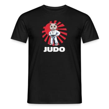 Judo Cat - Judoka Judoist Kampfsportarten Japan - Männer T-Shirt - Schwarz - Vorne - AI Model Male 178 light (178cm)