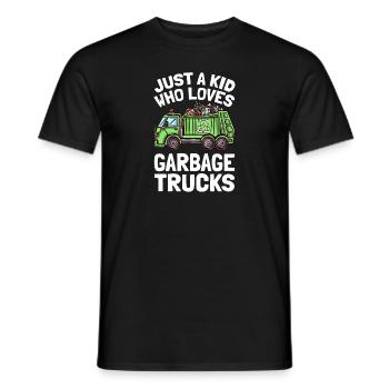 Just A Kid Who Loves Garbage Trucks Garbage Truck - Men's T-Shirt - black - Front - AI Model Male 178 light (178cm)