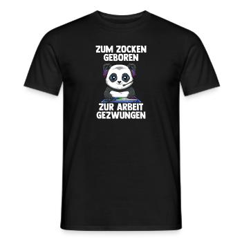 Gamer Panda - Computerspiele Online Spiele - Männer T-Shirt - Schwarz - Vorne - AI Model Male 178 light (178cm)