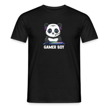 Zocken Jungs Panda - Computerspiele Videospiele - Männer T-Shirt - Schwarz - Vorne - AI Model Male 178 light (178cm)