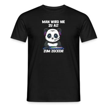 Lustiger Gaming Panda - Computerspiele Videospiele - Männer T-Shirt - Schwarz - Vorne - AI Model Male 178 light (178cm)