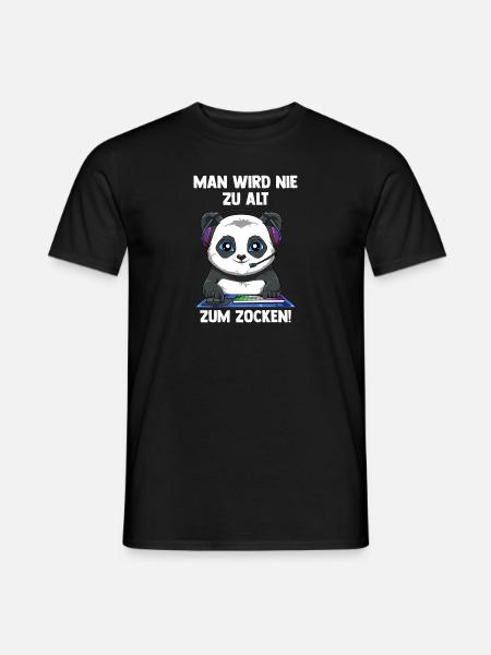 Lustiger Gaming Panda - Computerspiele Videospiele - Männer T-Shirt - Schwarz