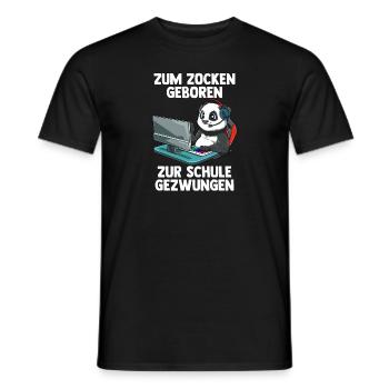 Gaming Panda - Computer Spiele Online Spiele - Männer T-Shirt - Schwarz - Vorne - AI Model Male 178 light (178cm)