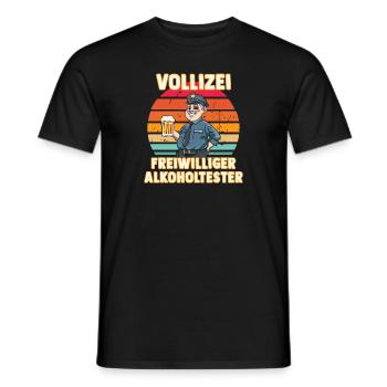 Vollizei Beamter Biertrinker - Saufen Alkohol - Männer T-Shirt - Schwarz - Vorne - AI Model Male 178 light (178cm)