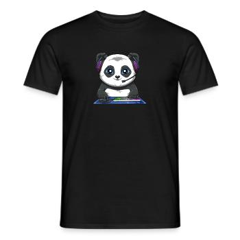 Lustiger Videospiel-Panda - Computerspiel-Fuchs - Männer T-Shirt - Schwarz - Vorne - AI Model Male 178 light (178cm)