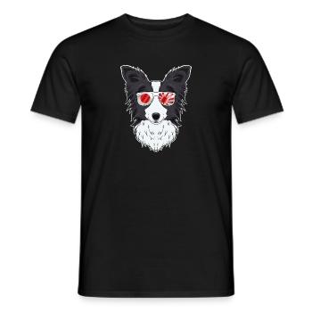 Border Collie Japan Sunglasses I Japanese Flag - Männer T-Shirt - Schwarz - Vorne - AI Model Male 178 light (178cm)