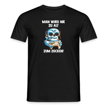 Lustiges Gaming Skelett - Computer Spiele - Männer T-Shirt - Schwarz - Vorne - AI Model Male 178 light (178cm)