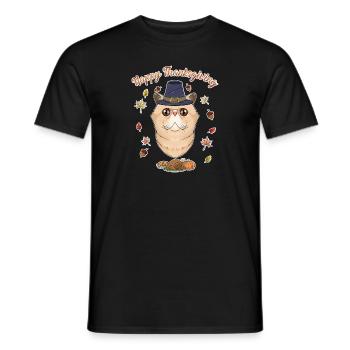 Exotic Shorthair Cat Lover I Happy Thanksgiving - Männer T-Shirt - Schwarz - Vorne - AI Model Male 178 light (178cm)
