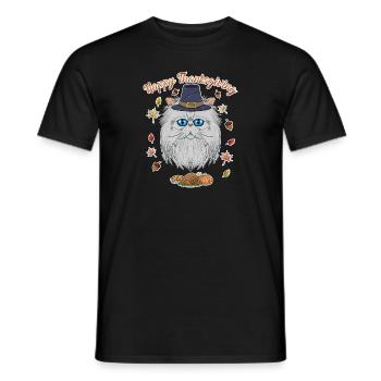 Persian Cat Lover I Happy Thanksgiving - Männer T-Shirt - Schwarz - Vorne - AI Model Male 178 light (178cm)