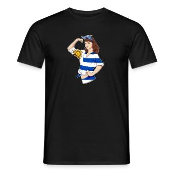 Uruguay Girl Unbreakable I Uruguay Héritage I - T-shirt homme - noir - Devant - AI Model Male 178 light (178cm)