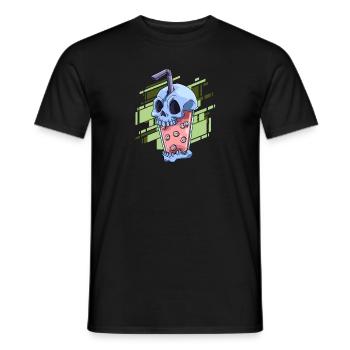 Boba Tea Pastell Goth Style - Kawaii Bubble Tee - Männer T-Shirt - Schwarz - Vorne - AI Model Male 178 light (178cm)