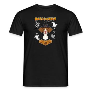 Happy Halloween I Dog Lover I Brittany - Men's T-Shirt - black - Front - AI Model Male 178 light (178cm)