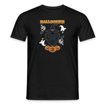 Happy Halloween I Dog Lover I Newfoundland - Männer T-Shirt - Schwarz - Vorne - AI Model Male 178 light (178cm)