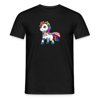 Einhorn 4. Juli - Americorn Patriotisches - Männer T-Shirt - Schwarz - Vorne - AI Model Male 178 light (178cm)