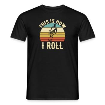 Fußballrolle - Männer T-Shirt - Schwarz - Vorne - AI Model Male 178 light (178cm)